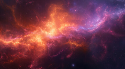 Fototapeta premium A colorful space scene with a bright orange line in the middle
