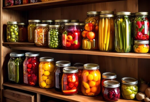 shiny glass home canning jars collection preserving food storage pantry organization, containers, decor, kitchen, preservation, glassware, bottles, accessories