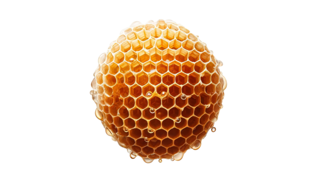 Honeycomb  isolated on transparent or white background.