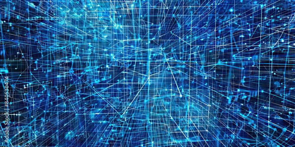 Wall mural discount matrix: abstract grid of interconnected discount codes and offers forming a complex network