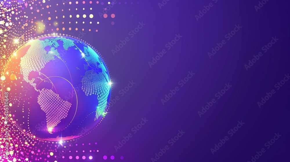 Aufkleber 3d sci-fi interface of a hanging world map over the dashboard. holographic globe in game style. illu