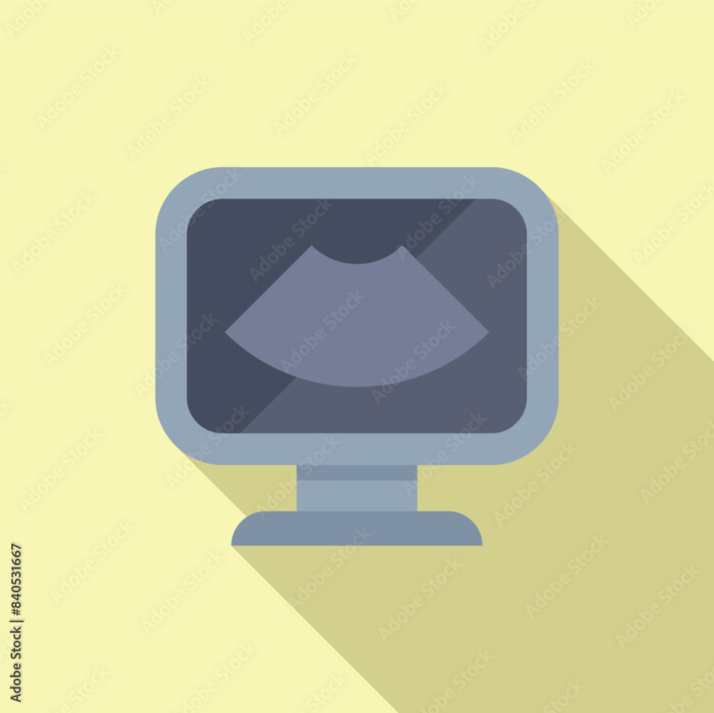 Fototapete Minimalist graphic icon depicting a computer screen displaying lips in a kissing pose, cast in soft shadow