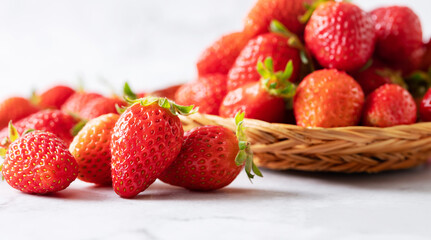 strawberries in natural background, strawberry