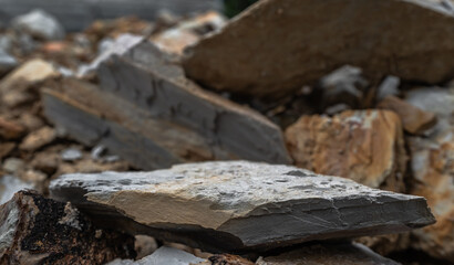 Stone, Rock step Podium outdoors backgrounds well stage stand display products advertising