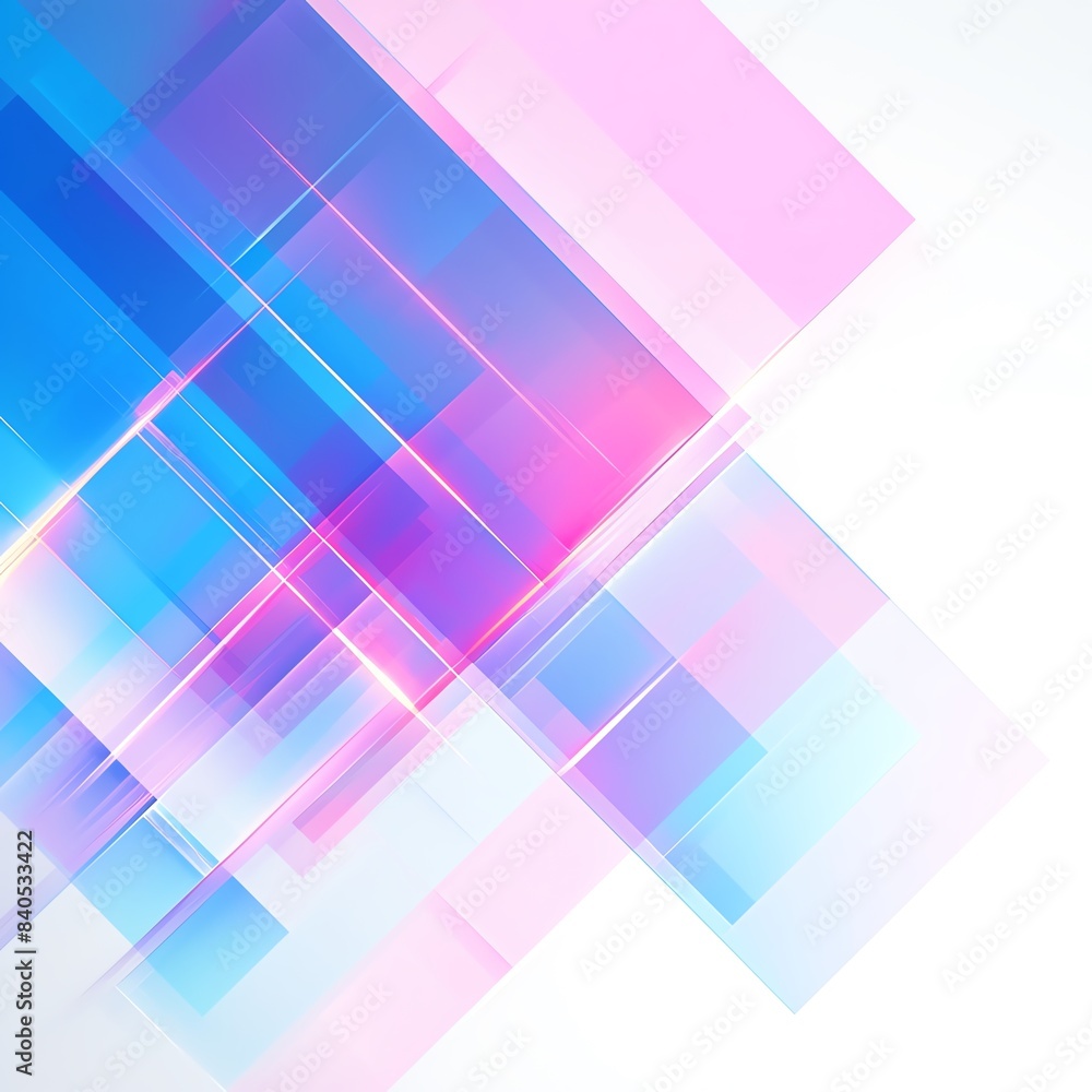 Poster abstract geometric background with vibrant blue and pink rectangles, creating a dynamic and futurist