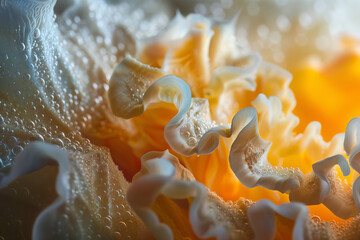 A close-up of a wavy macro texture, with vibrant hues and detailed patterns