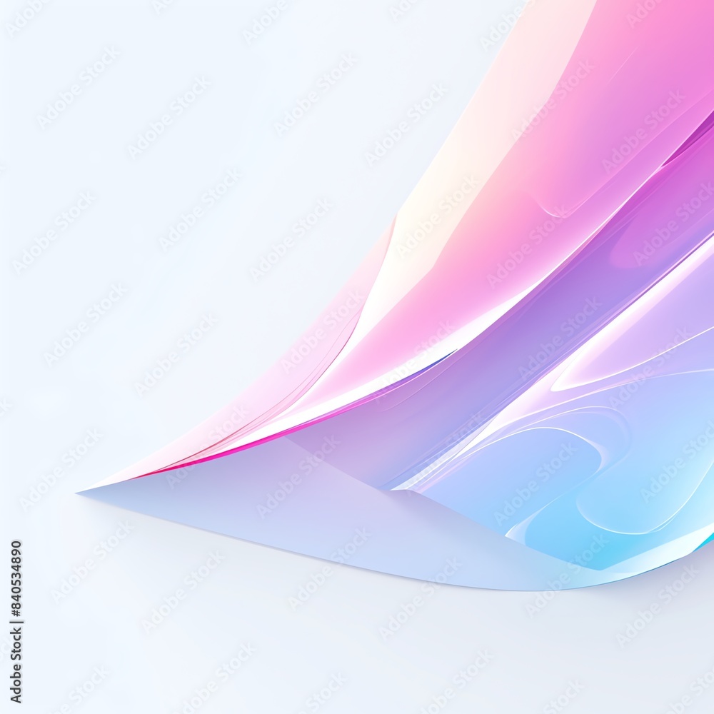 Poster abstract curved shapes in vibrant pastel colors with a smooth and glossy texture, creating a modern 
