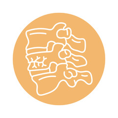 Vertebral compression fracture line black icon.