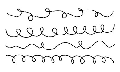 Abstract dash line wavy line separator divider design vector
