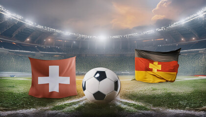 Naklejka premium Banner Football group match Switzerland vs Germany