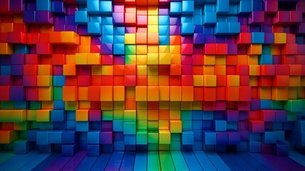 Symmetrical Pride: Dynamic & Vibrant Colorful Modern Backdrop