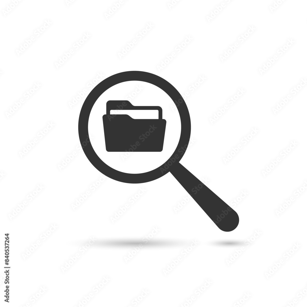 Poster search concept with a folder icon. data and information
