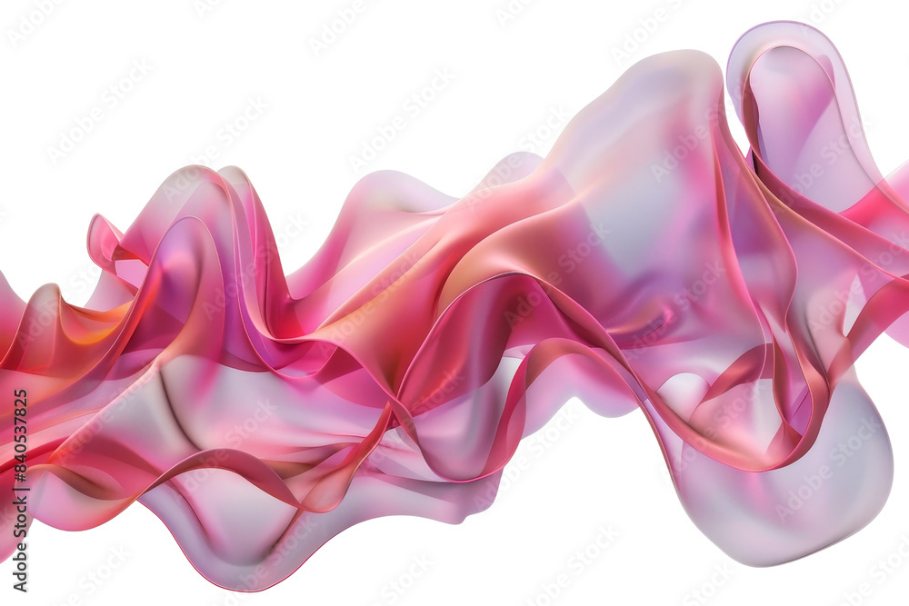Poster abstract pink and purple smoke-like waves against a transparent background. creating a soft and ethe