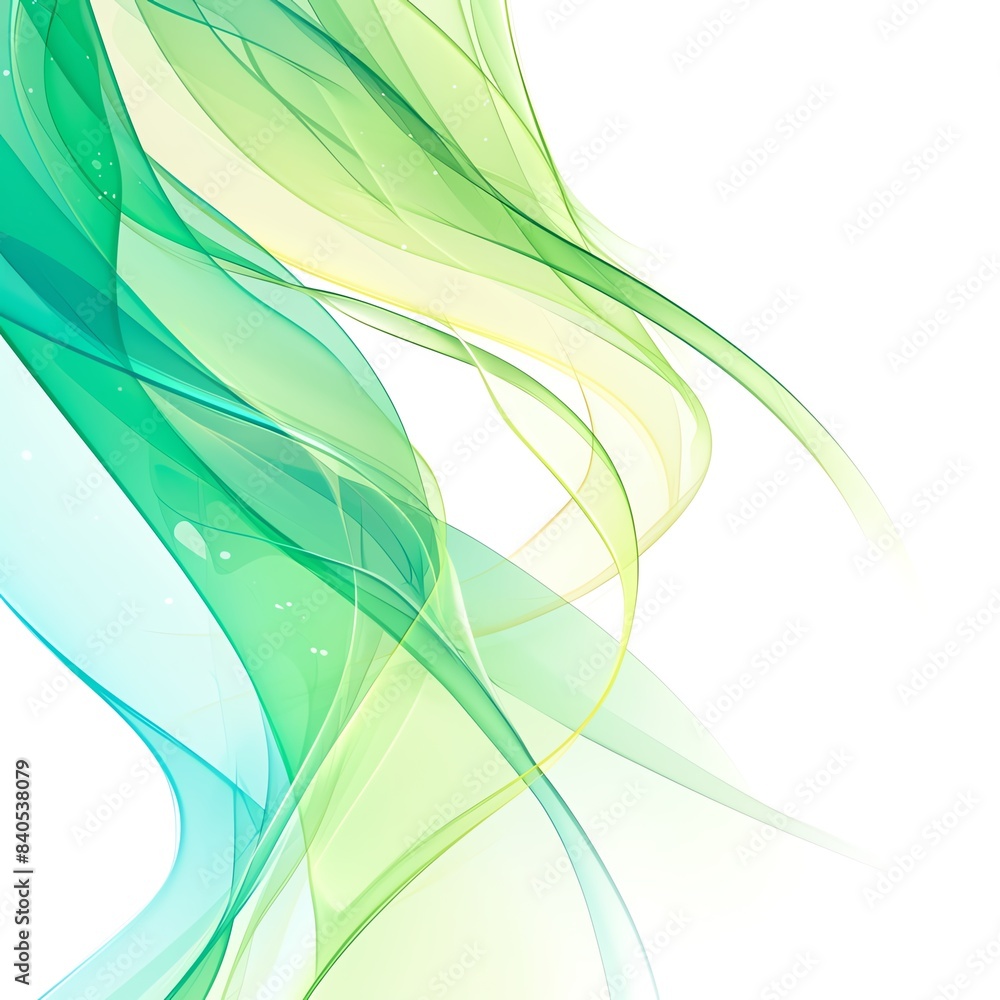 Poster abstract green and blue wave background, flowing lines and gradients creating a smooth and vibrant d