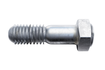 A close-up image of a metal bolt screw, showcasing the intricate threading and hexagonal head design suitable for various construction projects.