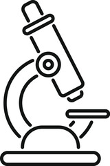 Vector illustration of a microscope line art icon for science, research, laboratory, and education