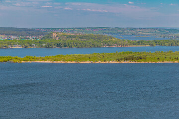 View from Camel Mountain on the Volga River, Zhiguli rocks, Samarskaya Luka Nature Reserve.