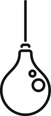 Simple black line drawing of an erlenmeyer flask, representing science and research