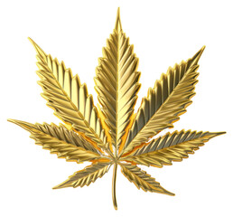 PNG  Cannabis plant leaf gold.