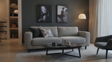 a living room with a couch