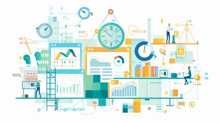 A vibrant illustration of data analytics and business strategy in action