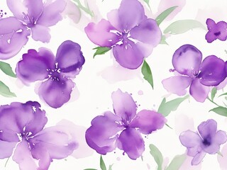 Purple watercolor flower background in free vector format