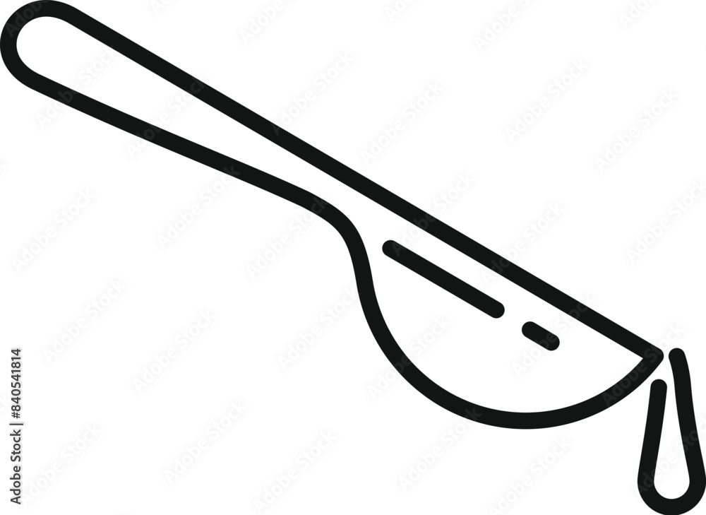 Poster vector illustration of a simple pipette with a drop of liquid at the tip in a line drawing style