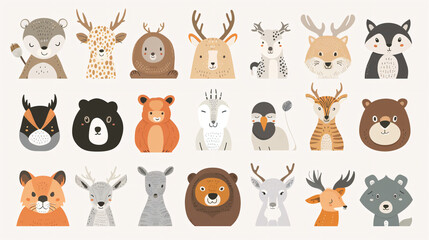 Obraz premium A set of animal graphics for web & design.