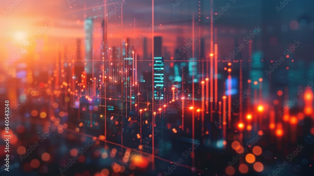 Poster global business development, financial and banking analysis, technology and data connection, securit