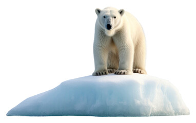Fototapeta premium PNG Polar bear standing on small ice berg wildlife outdoors nature. AI generated Image by rawpixel.