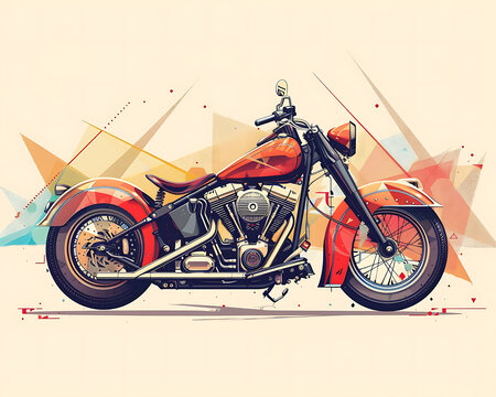 recommend clip art: A classic motor built with geometric style