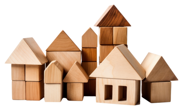 PNG Wooden toys cardboard block house. AI generated Image by rawpixel.