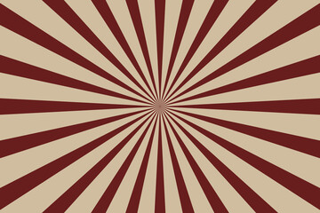 Sunburst or sun burst retro background. Red colors. Vector illustration