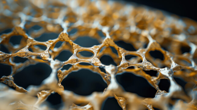 Microscopic trypophobia inducing image of gold-like material