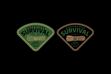 roll of rope badge logo design for wildlife adventure and survival kit sport business