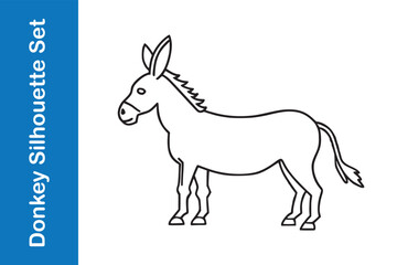 Obraz premium Donkey Icon Set with vector collections. 