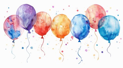 An isolated white background with 60 figures and balloons for a 60th birthday clip art