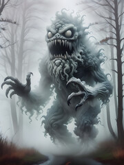 Monsters in the forest smog