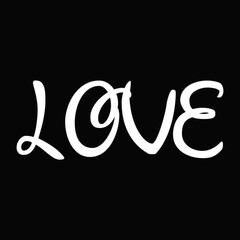 3D Love text on white background