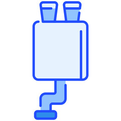Exhaust Pipe Blue Color Icon