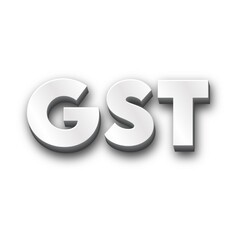3D GST on white background