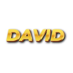 3D  David text on white background