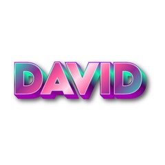 3D  David text on white background