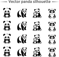 Vector panda silhouette