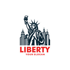 Statue liberty logo vector. EPS 10 editable vector © leonore