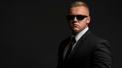 Fototapeta premium Studio photo of a muscular tough special agent