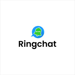 ring chat app bubble speech consulting logo design. sound bell technology vector template