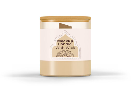 Candle with Wick Mockup