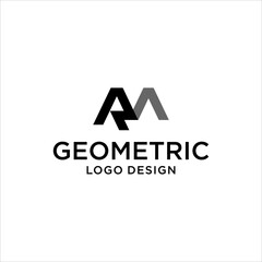 Letter RM Logo or MR Monogram Logo Design Vector with geometric shape template