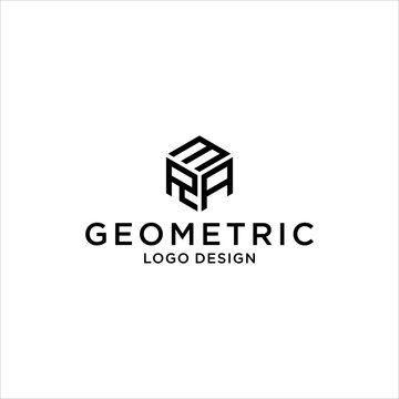 Initial abstract MRA logo or RAM geometric logo design vector with monogram concept template